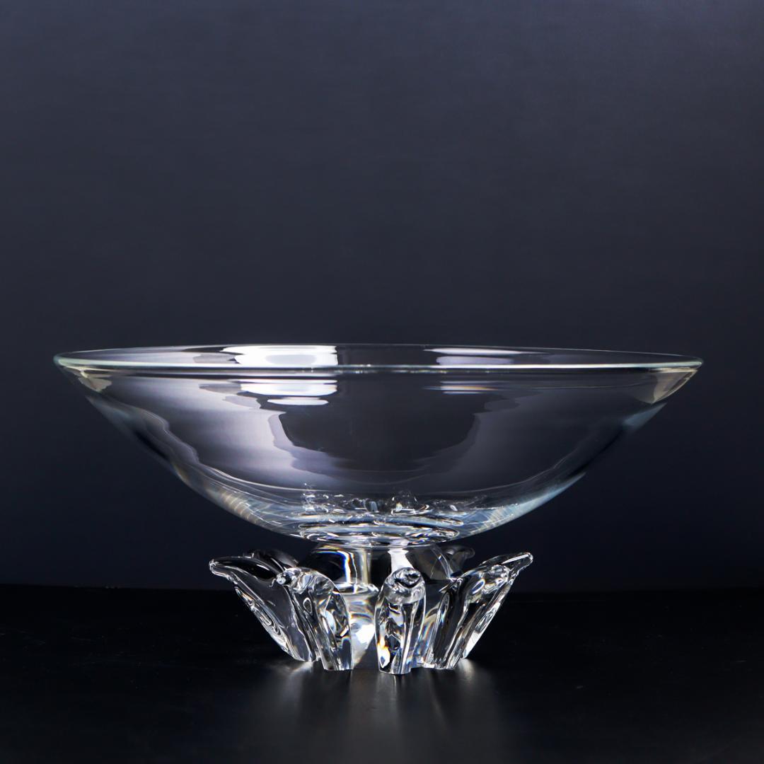 Steuben Galss ピオニー センターピースボウル 34cm 花生け