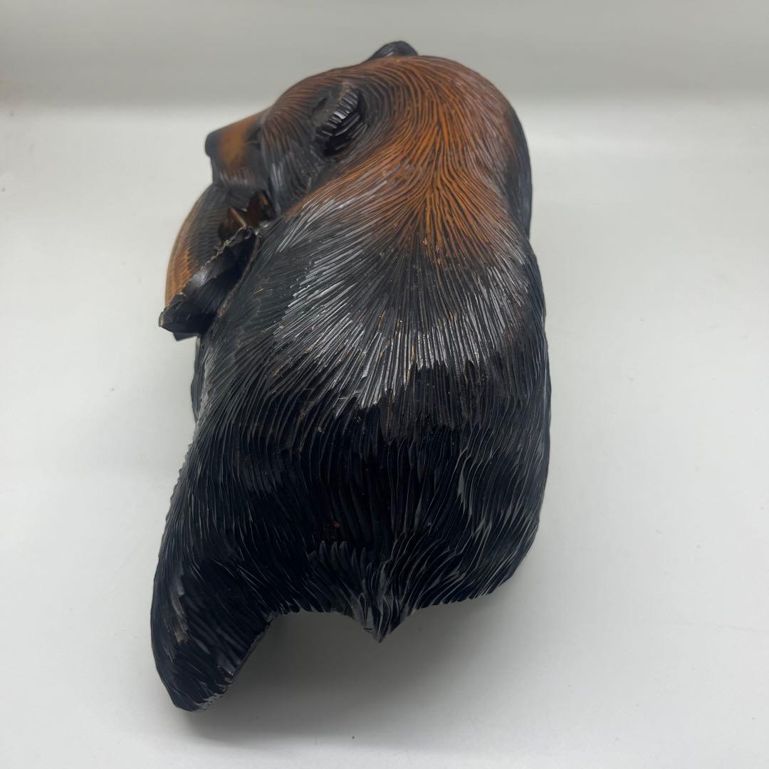 良品　北海道　木彫り　熊　銘あり　政広作　レア！