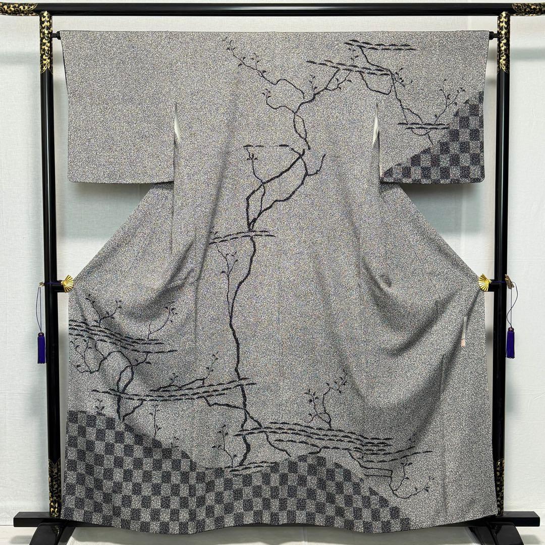 m-29＋D20 訪問着 川村久太郎 叩き染め 正絹 着物 袷 極美品