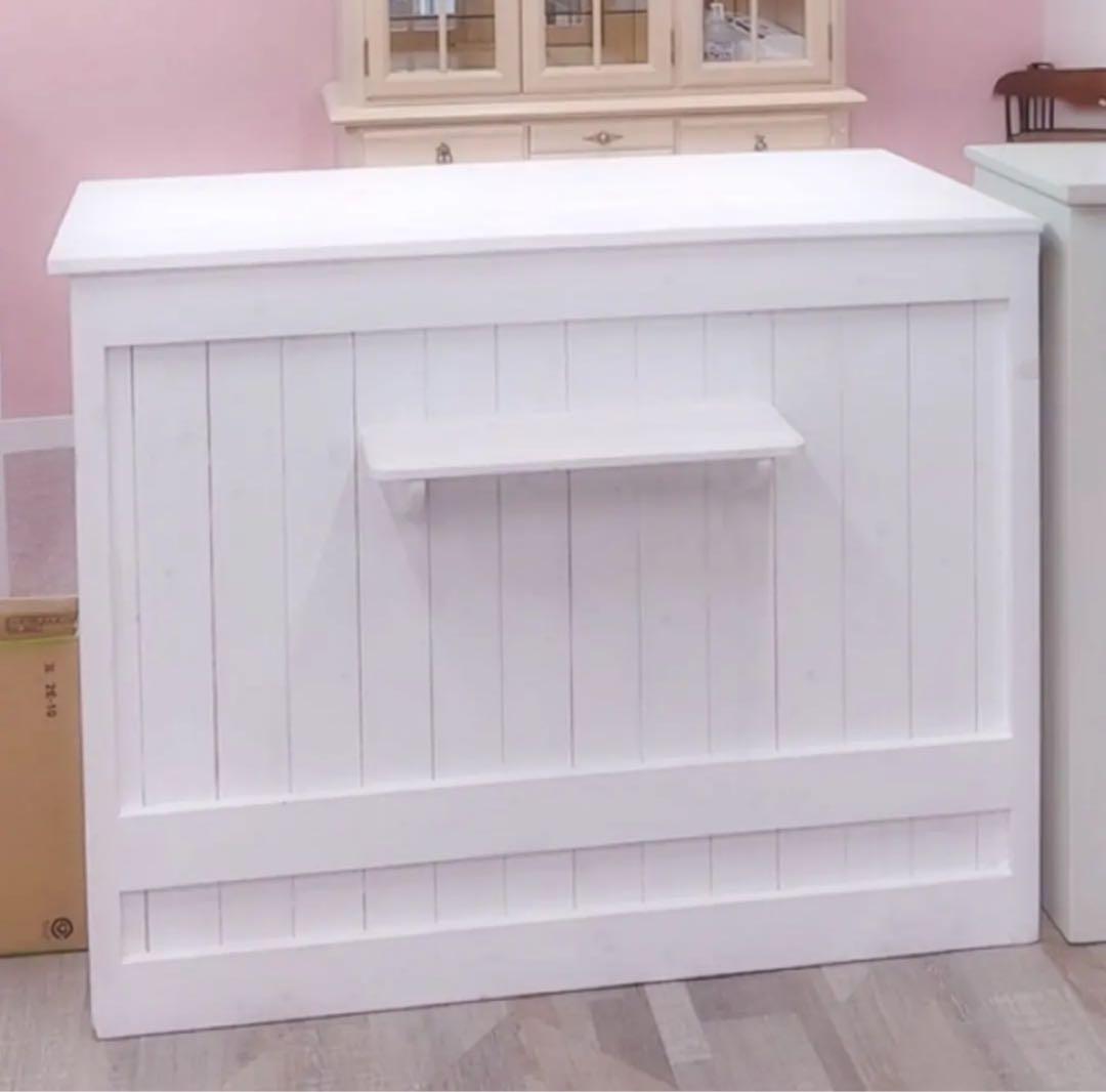 ホワイト木製 レジカウンター 120×44.5×92