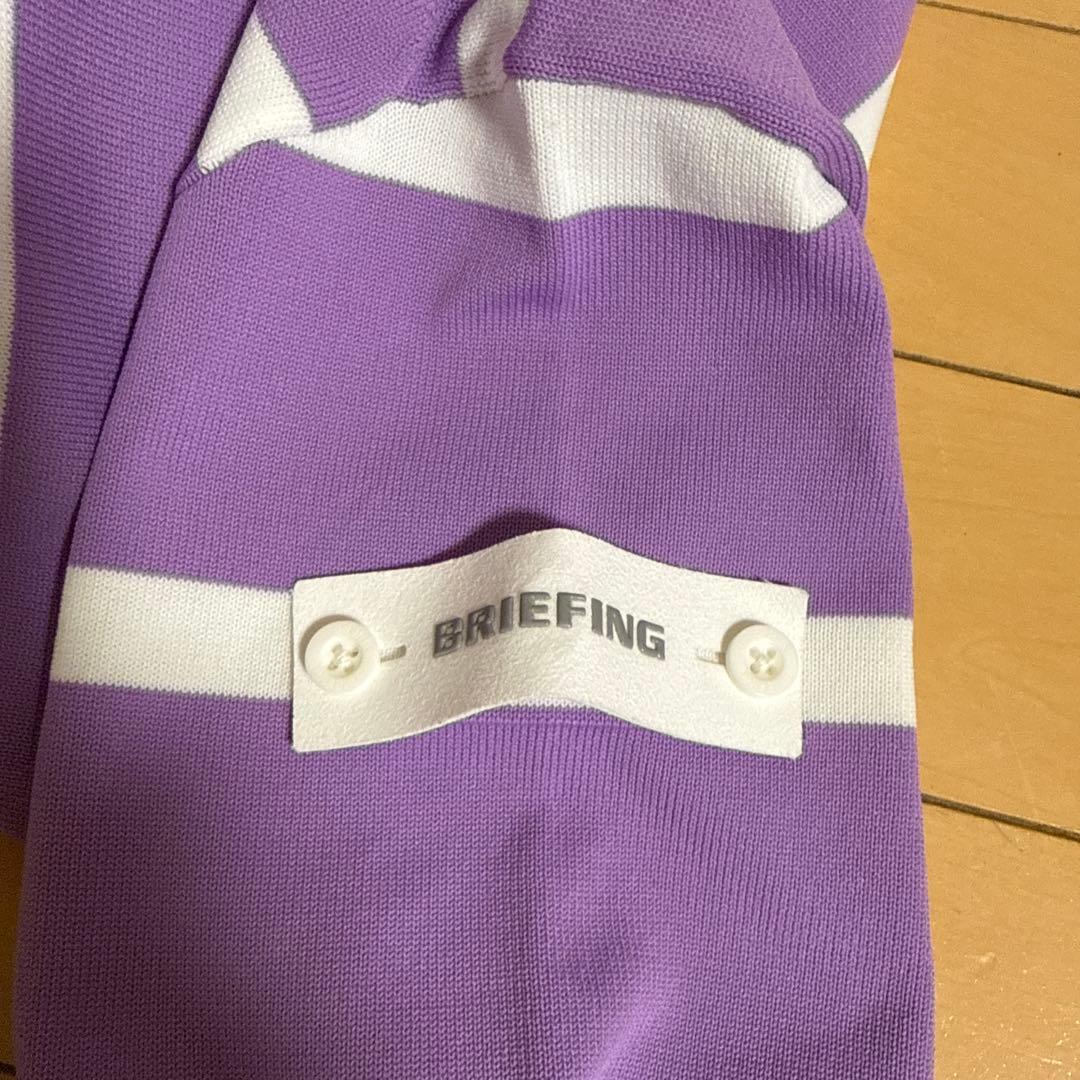 BRIEFING 紫と白のストライプ セーター MスカートS