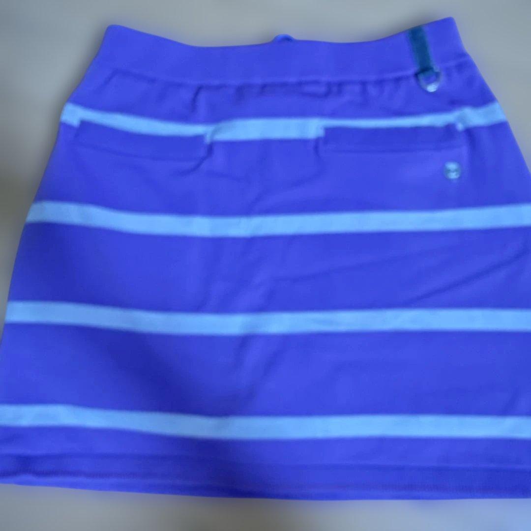 BRIEFING 紫と白のストライプ セーター MスカートS