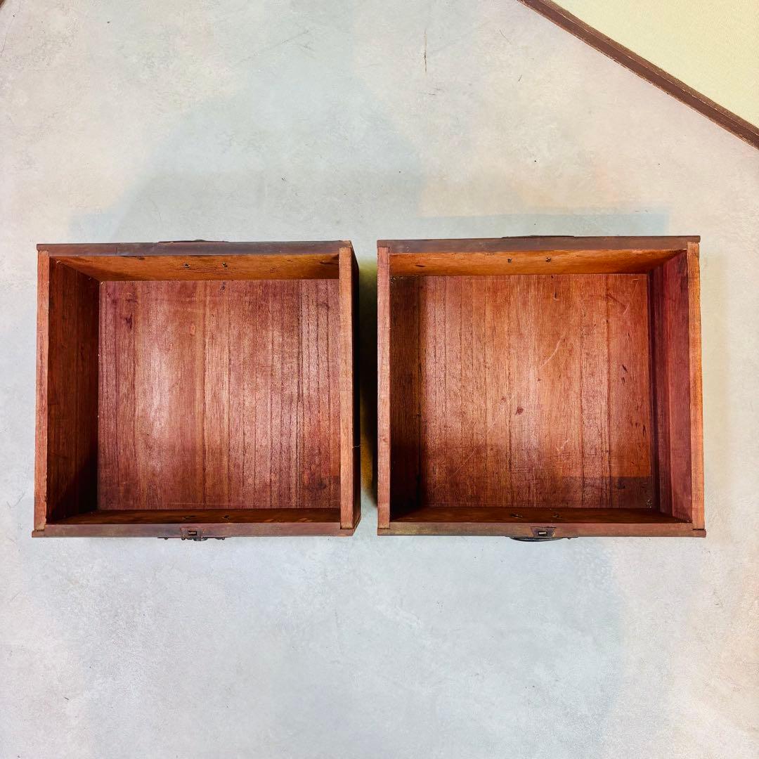 時代 帳場箪笥 【両面仕様】車箪笥 鍵付き 和モダン 古家具【鍵付き】