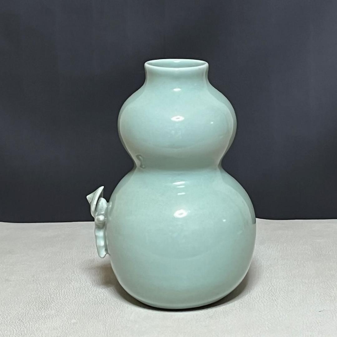 平安 清風 青磁 瓢形 一唐人 花入 笹屋陶鋪 仕立箱 清風与平 一閑人 茶道具