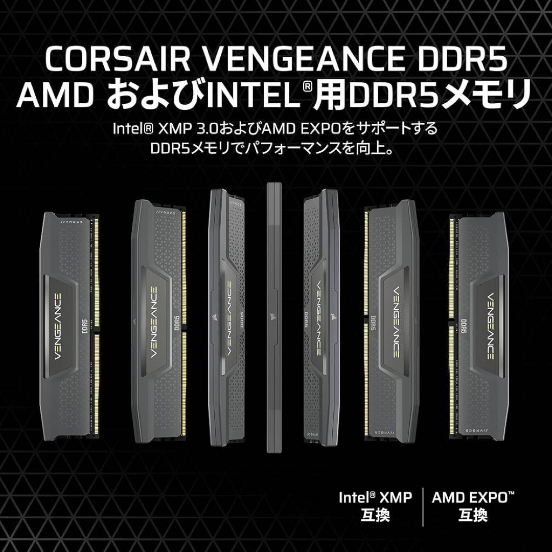 CORSAIR DDR5-6000MHz VENGEANCE 32GB ブラック