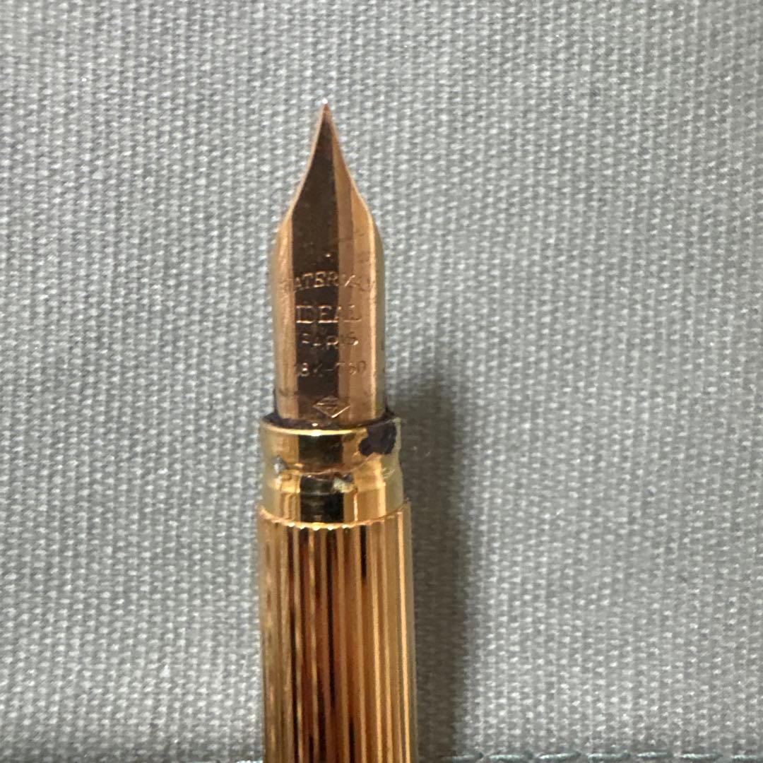 紫と黒のマーブル万年筆　ウォーターマン