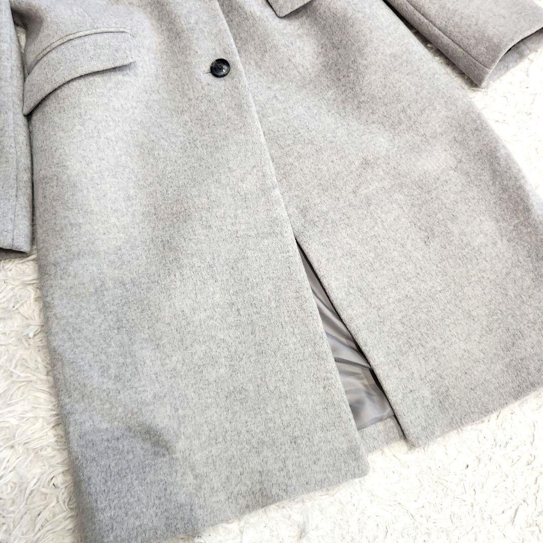 ✨未使用級✨グリーンレーベルリラクシング❣️ロングコート　38　ライトグレー