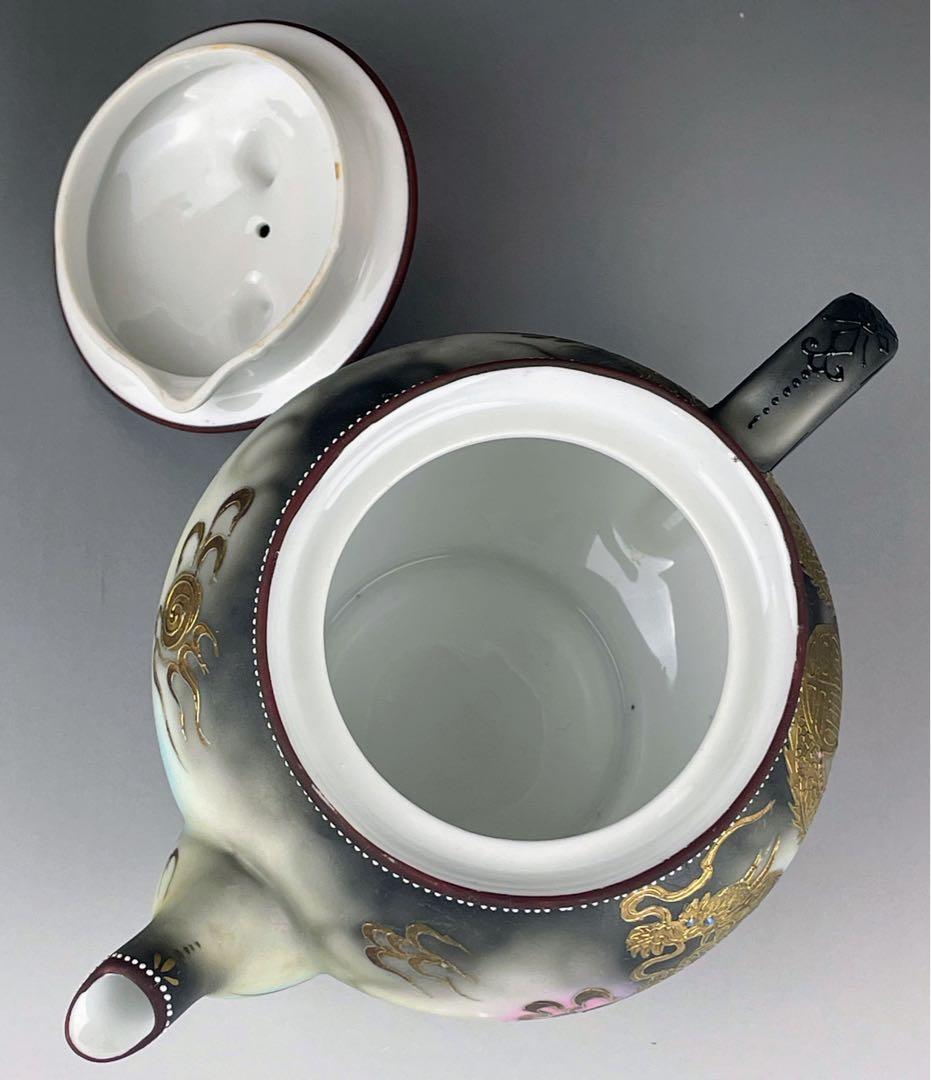 オールドニッポン 龍紋 ティーポット ドラゴン ぼかし ジュエル エナメル