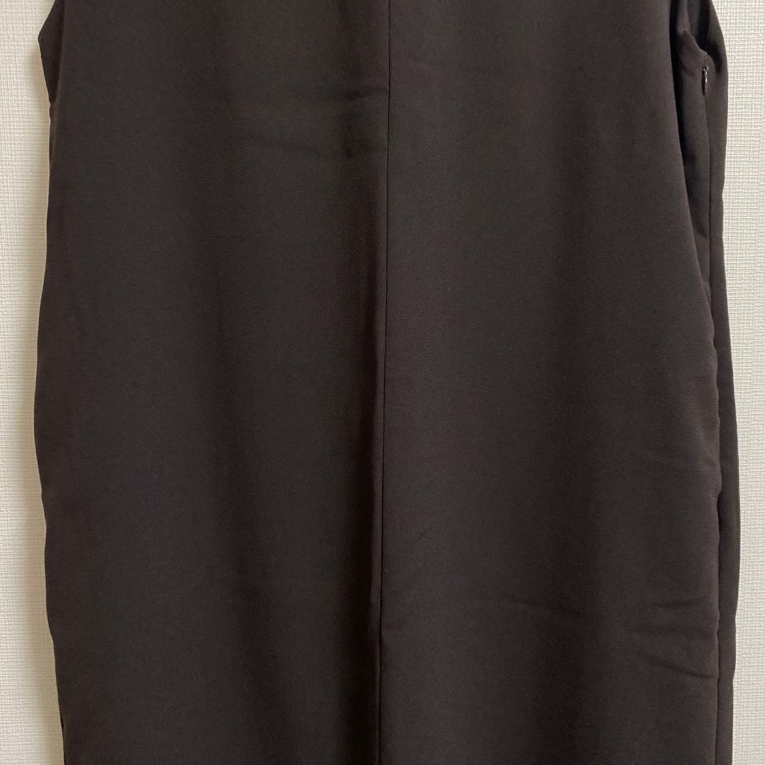 スーツ・フォーマル・ドレス ANDRESD bell sleeve slit dress L brown