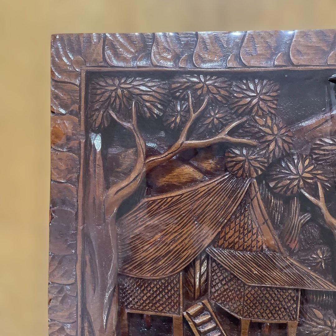 タイ　象　木彫り　壁掛け