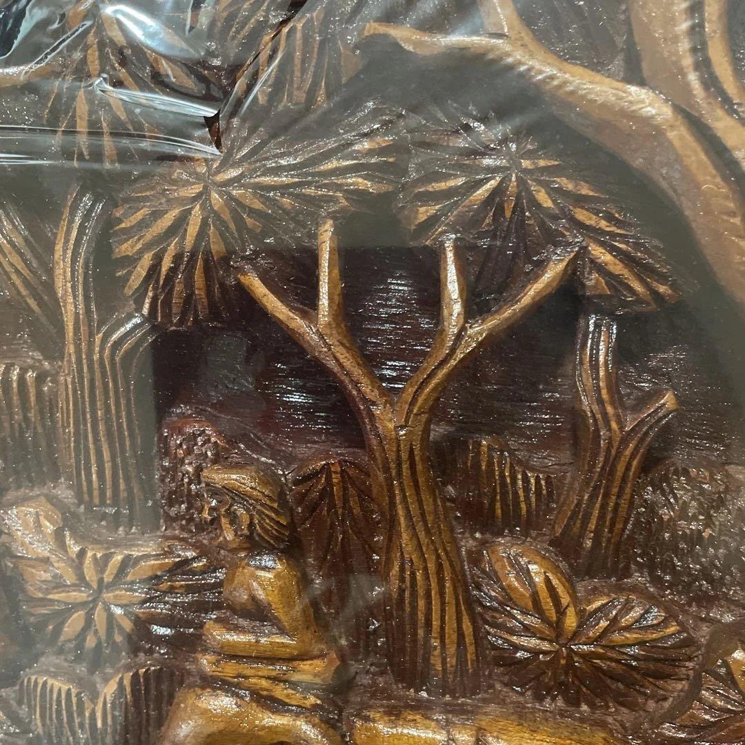 タイ　象　木彫り　壁掛け