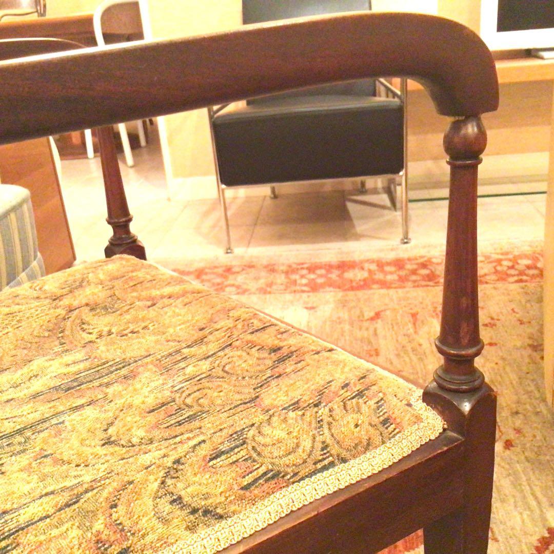 最終値下げしました。英国製アンティーク　アームチェア　ハイバック