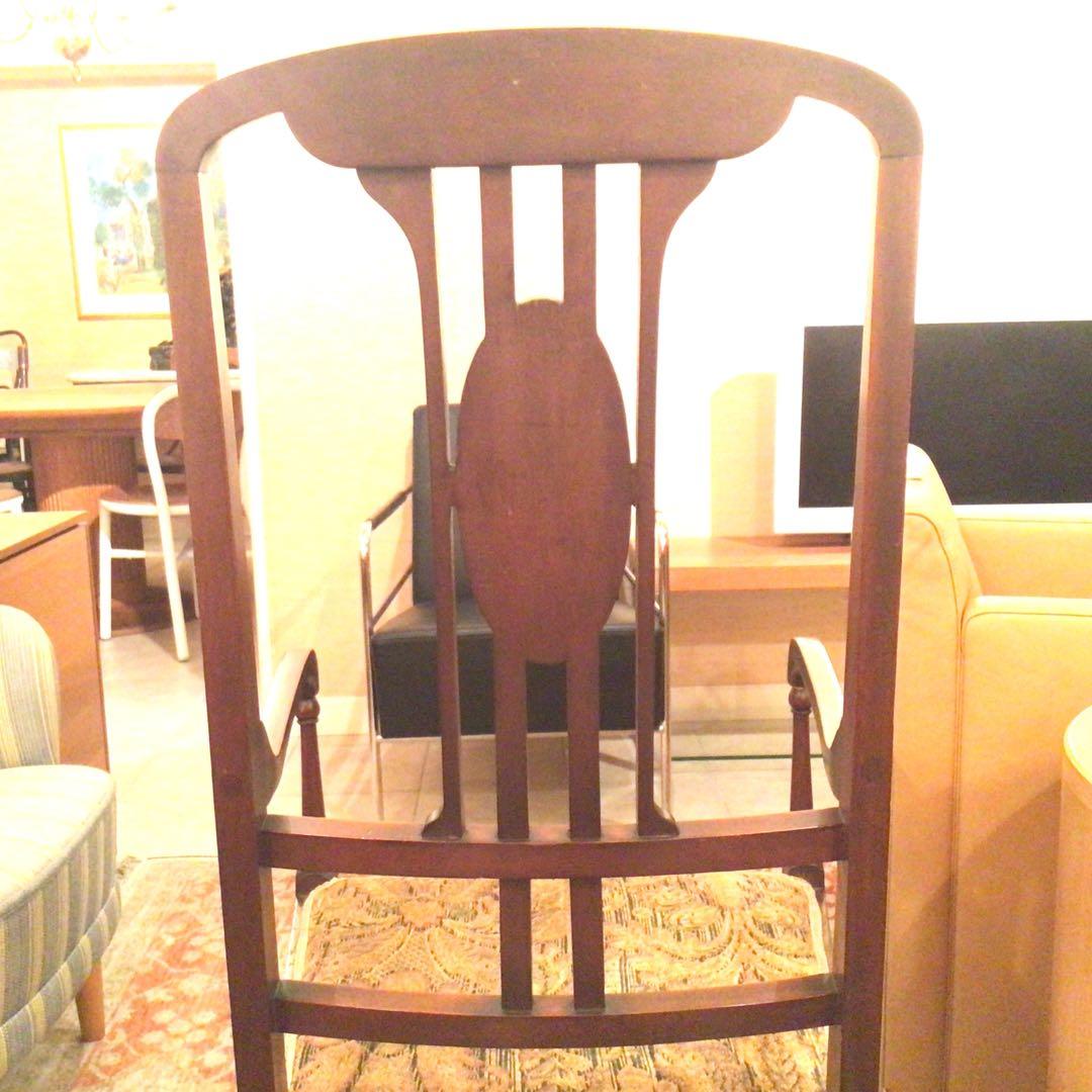 最終値下げしました。英国製アンティーク　アームチェア　ハイバック