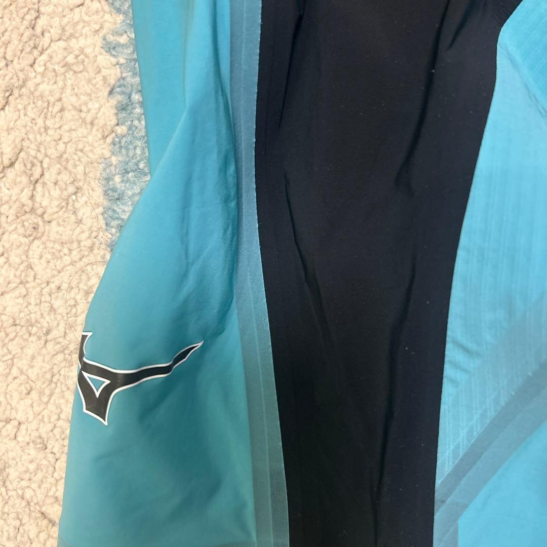 美品⭐︎ミズノ　競泳用水着 青/黒 ドローコード付き　Ｍ①