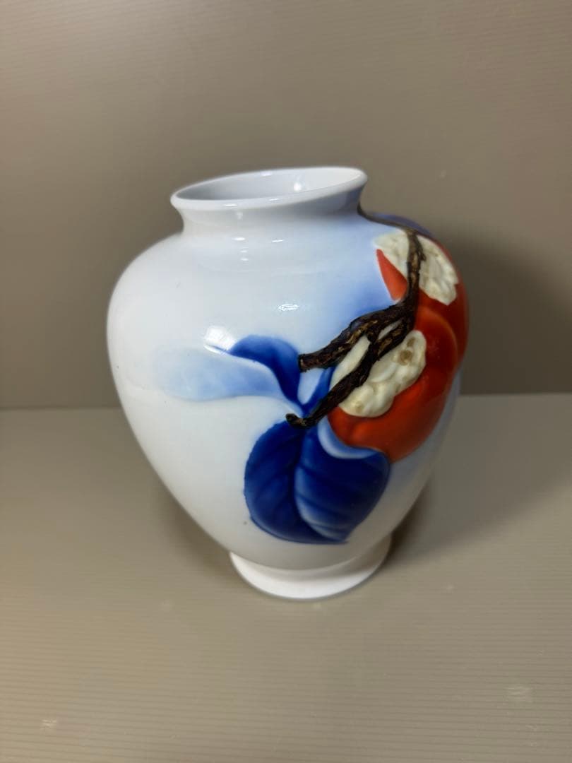 2246 深川製磁　柿文　花瓶　時代物