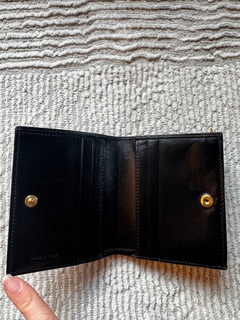 CELINE 二つ折り財布 ブラック レザー