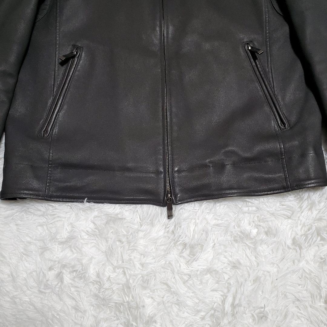 美品✨アクアスキュータム　ラムレザー　シングルライダース　グレー　たねちー様