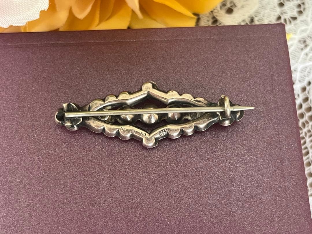 ★現品限り★ 英国 ヴィクトリアン ブローチ 純銀 シルバー 1860年代