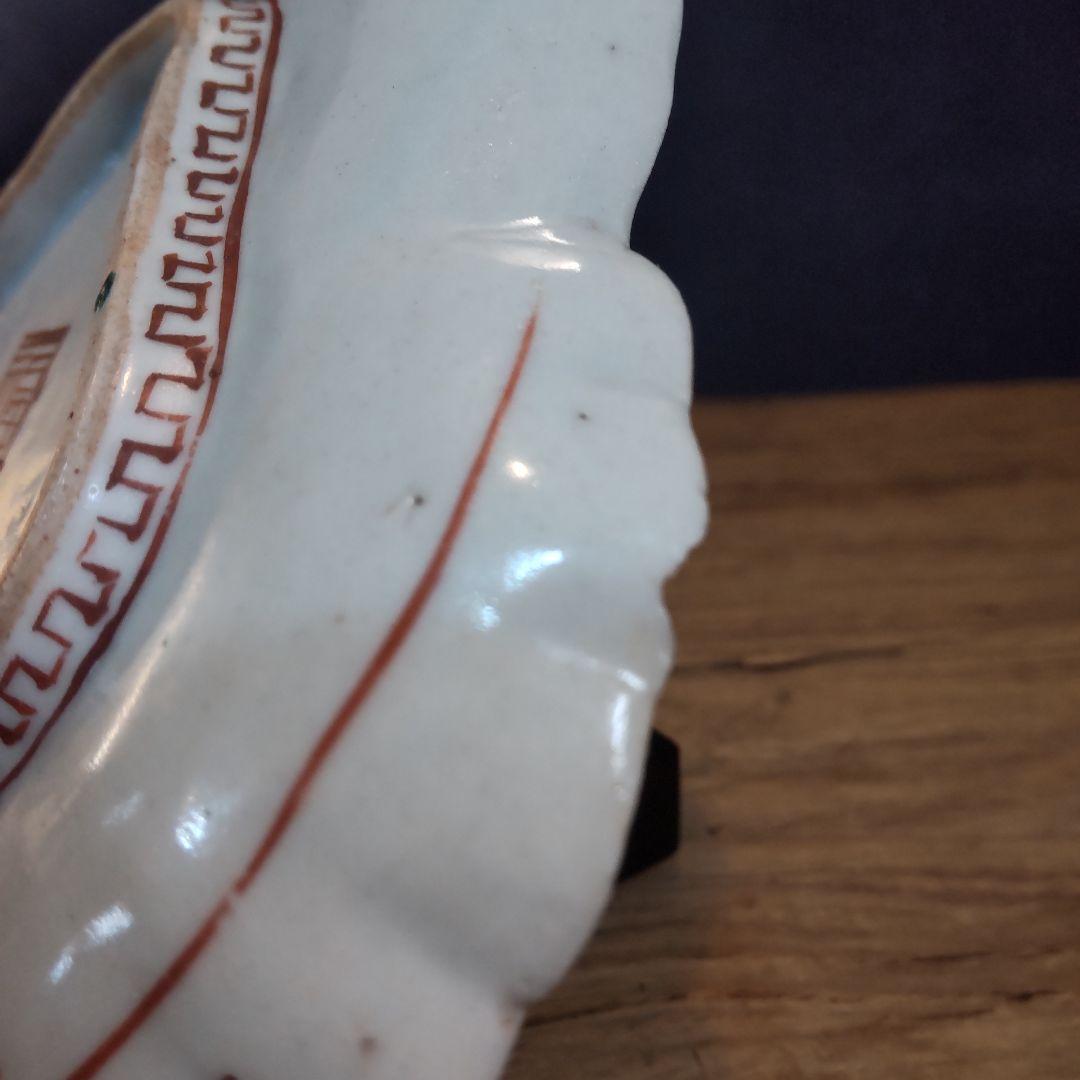 古九谷変形皿～(2ヵ所ケガ有ります)