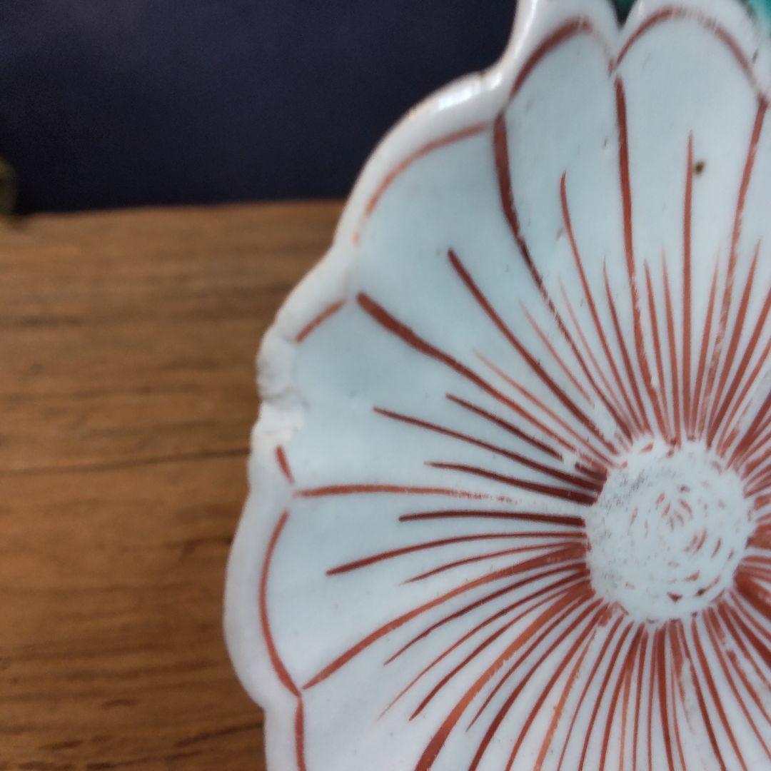 古九谷変形皿～(2ヵ所ケガ有ります)