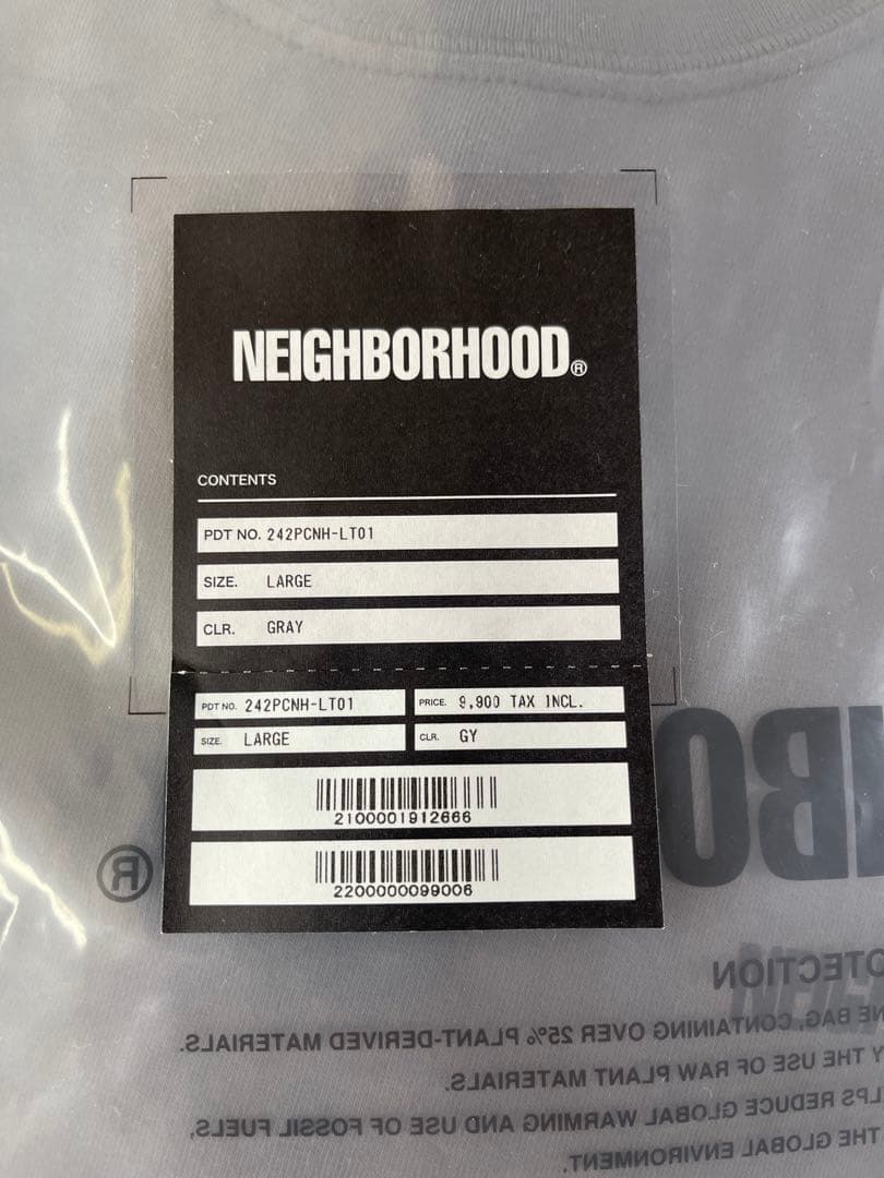 NEIGHBORHOOD グレー L 【NH.TEE LS-1】