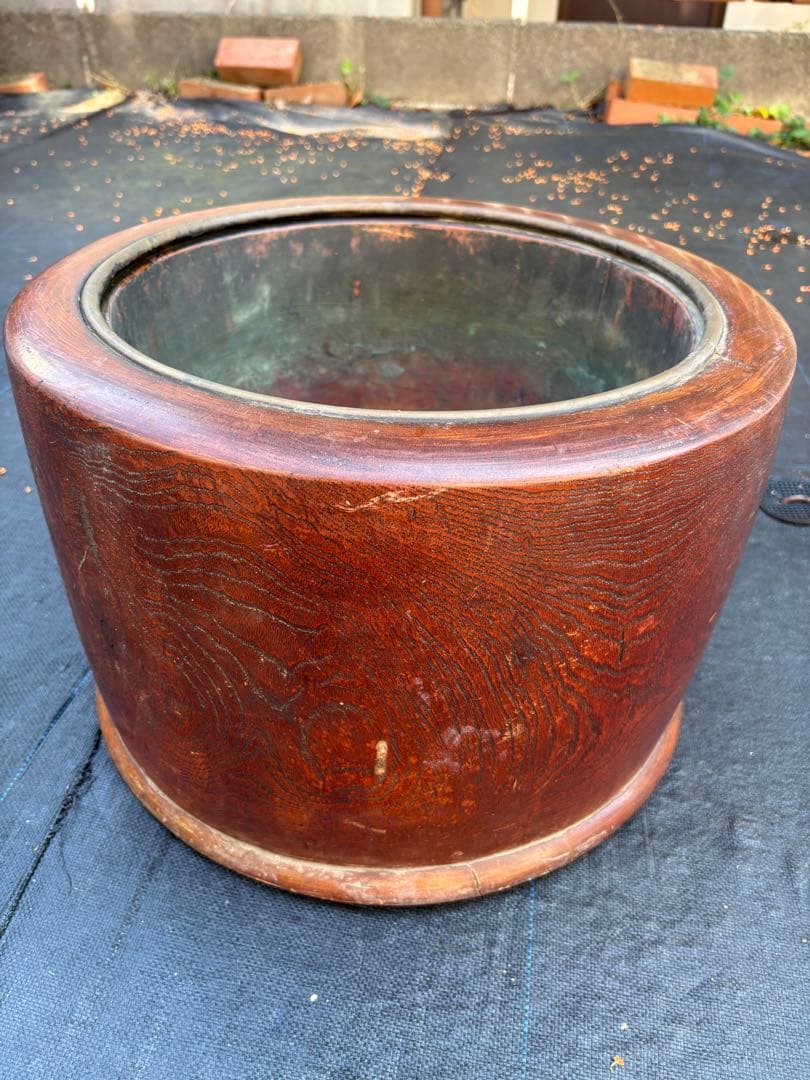 木製火鉢 約４２cm 昭和レトロ・アンティーク