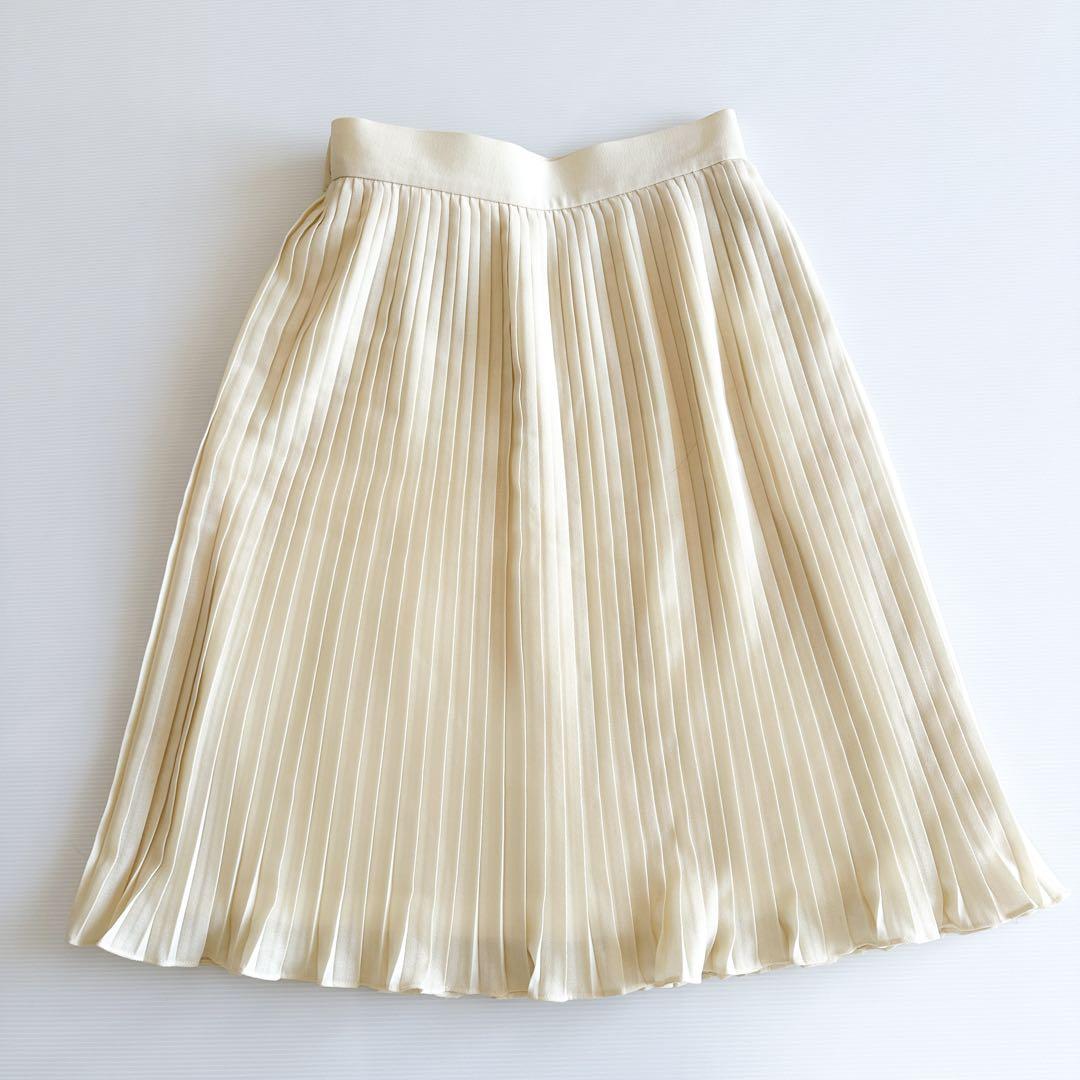 【新品タグ付き】ディオール / プリーツスカート M クリーム 未使用