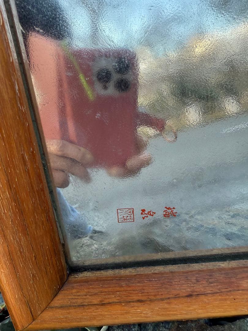 鶴の彫刻 ミラーアート