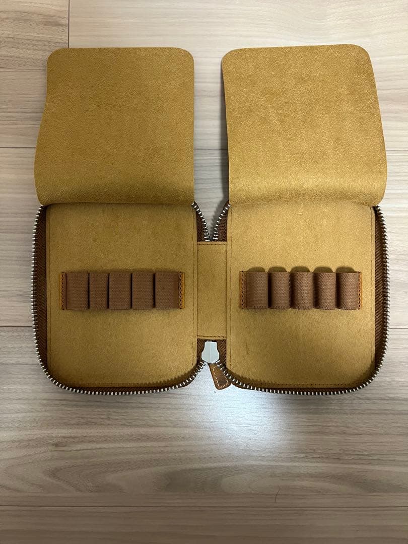 【美品】ガレンレザー　10本差しペンケース　クレイジーホースブラウン