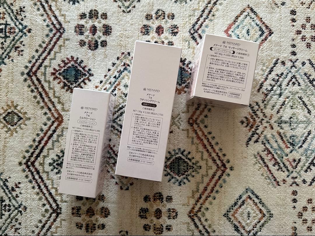 メナードTKミルクローション、洗顔クリーム、マッサージクリーム