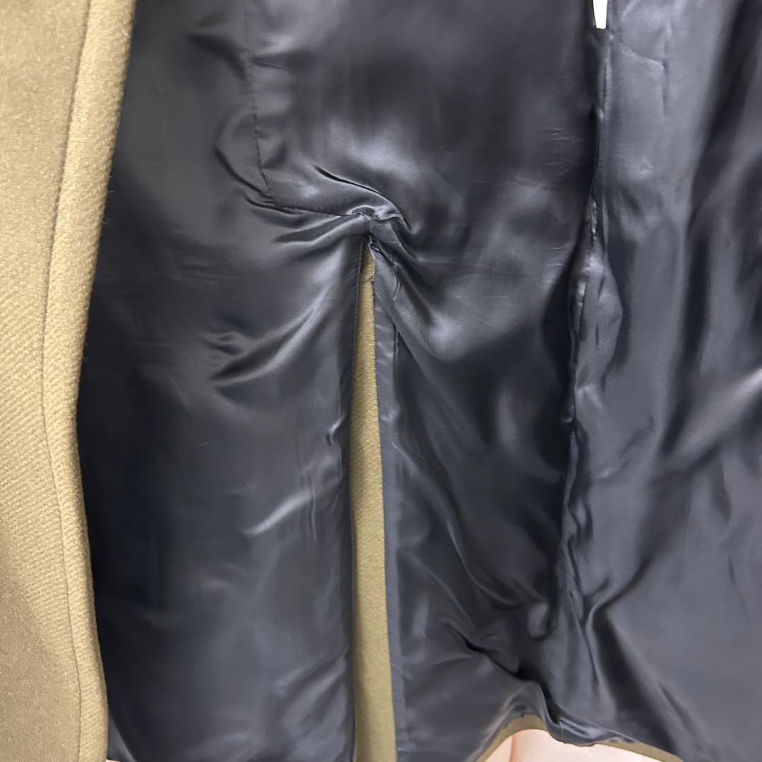 カーキ　オリーブ ダブルブレスト チェスターコート　ZARA