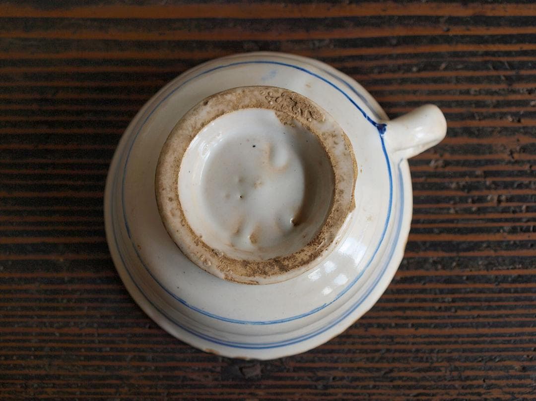 青ライン カップ マニセス 古陶 コーヒーカップ スペインデルフト/J643