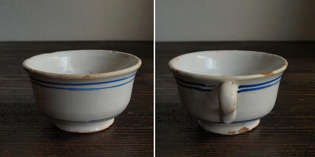 青ライン カップ マニセス 古陶 コーヒーカップ スペインデルフト/J643