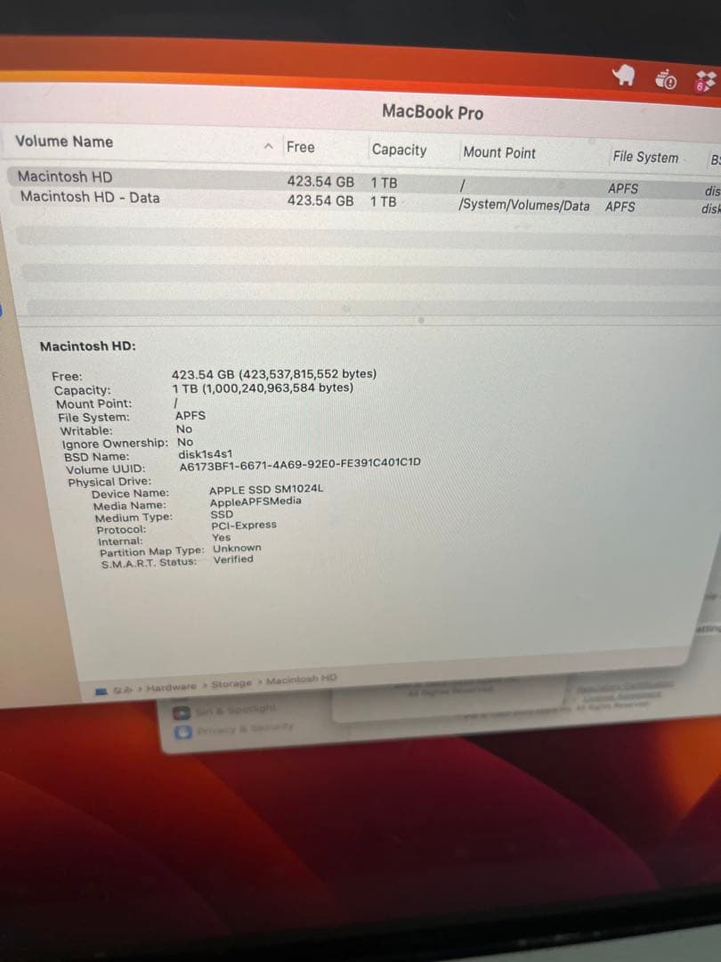 Apple Mac Pro 15インチ 1TB スペースグレー 充電器付機