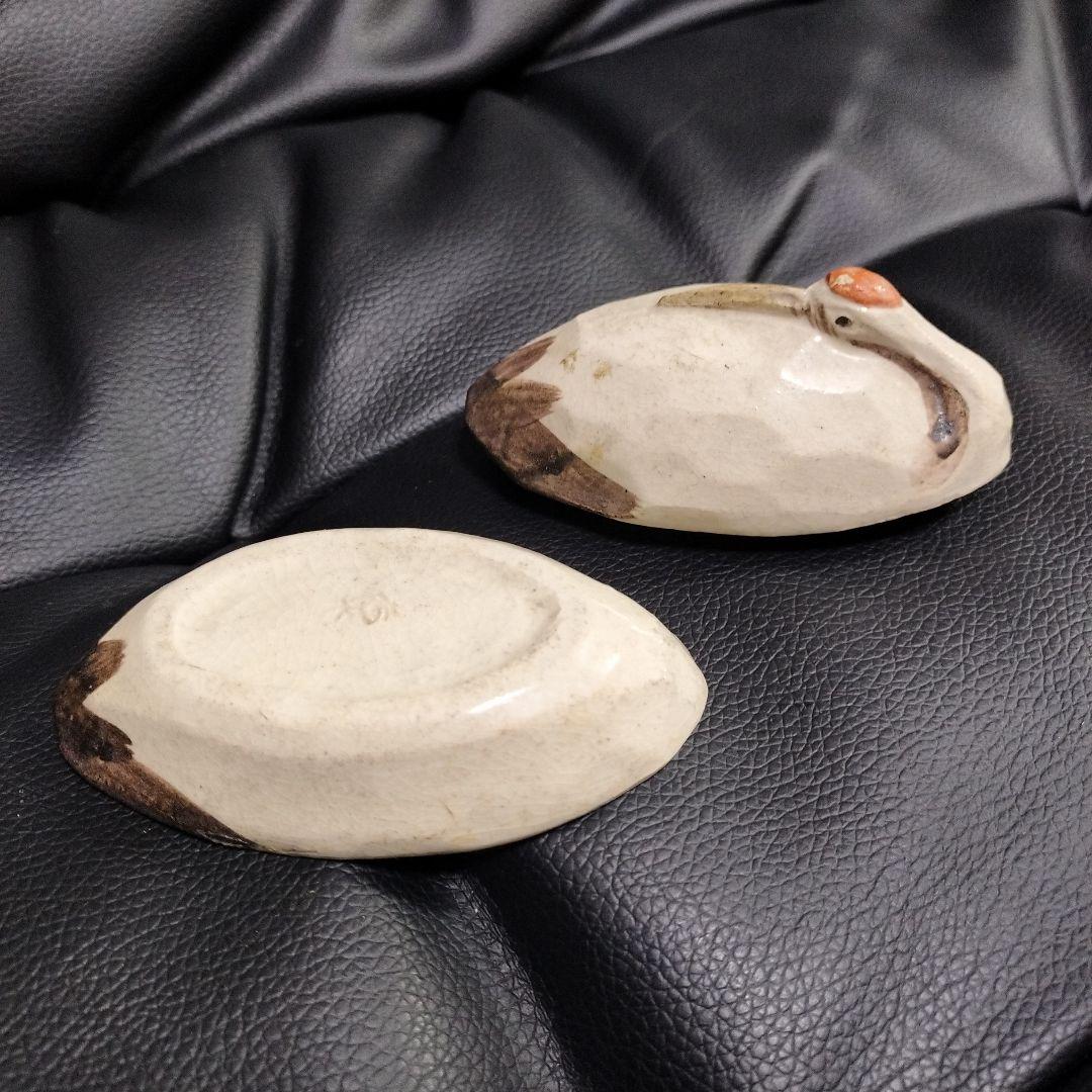 鶴 銘有 香合 茶道具 骨董 古美術