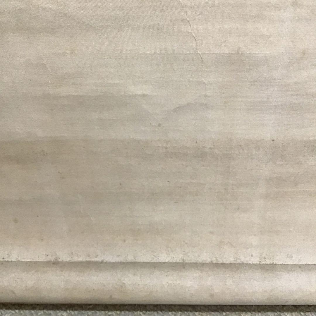 K茶道具　掛軸　「寒牡丹と雀」の図　岸燕作　配送用桐箱　S178KJ