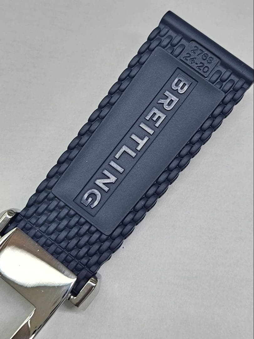 佐藤誠也 ブライトリング 純正品 ネイビー ラバーベルト 時計 24-20