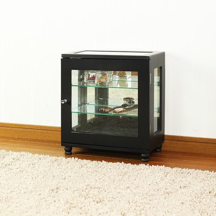 ☆コレクションケース　ヨコ型　横型　ブラック　卓上　小型　約幅32×高さ35cm