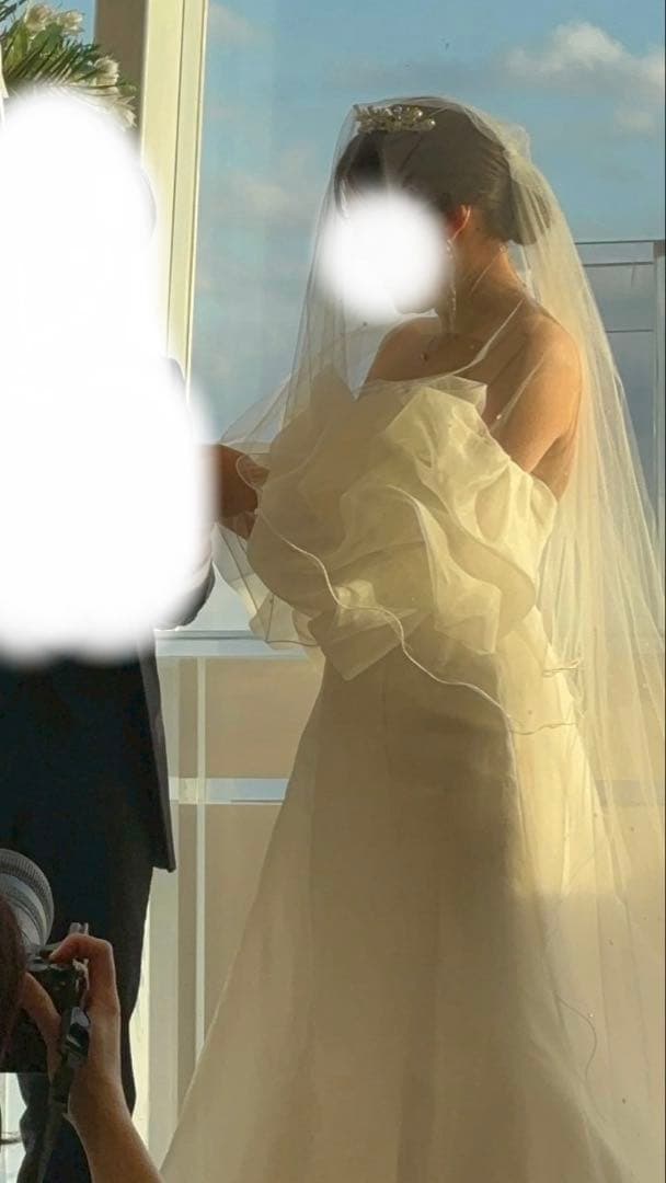 値下げ中！ビジュー付きパイピングウェディングベール