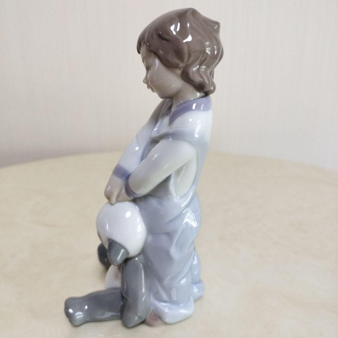 L LADRO リアドロ 子供とパンダの陶器フィギュア 約15cm