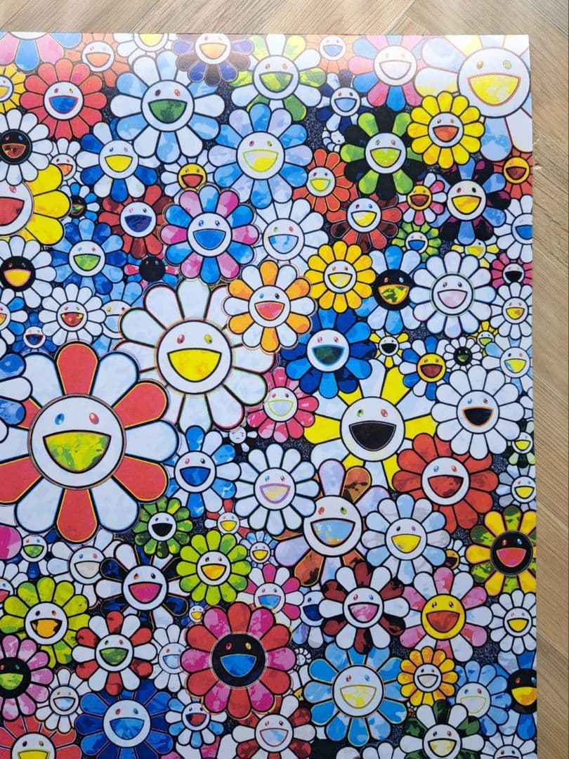 村上隆　花畑　2枚セット　ポスター　アート　人気画家　(草間彌生　奈良美智)