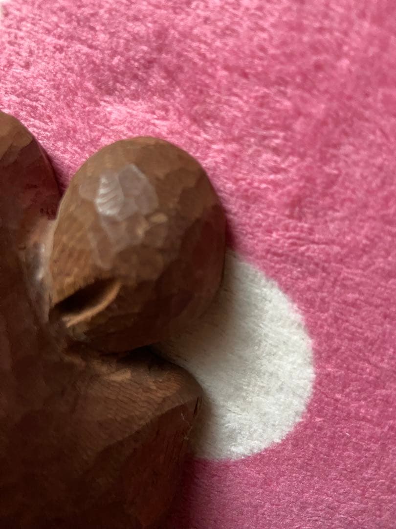 木製　木彫り熊顔マスク　彫刻