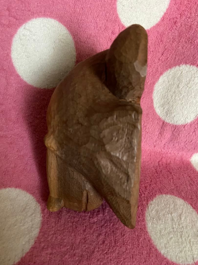 木製　木彫り熊顔マスク　彫刻