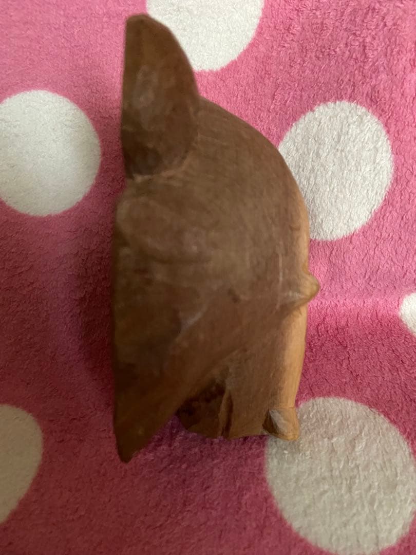 木製　木彫り熊顔マスク　彫刻