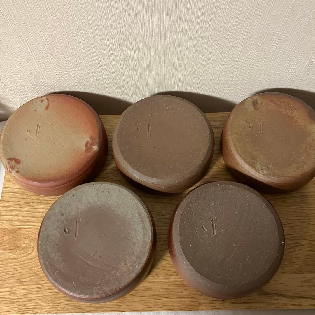 備前焼　灰皿　5点セット