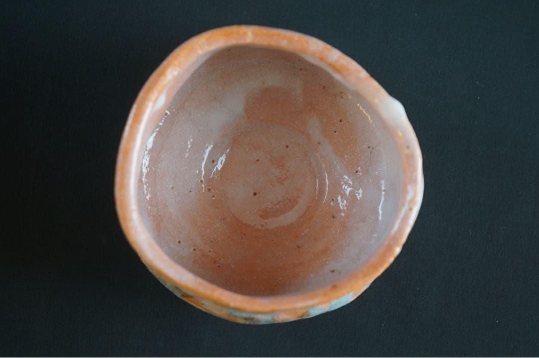 荒川豊蔵 作 紅志野茶碗 共箱 共布 茶道具