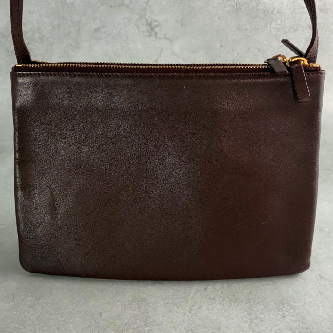 セリーヌ　トリオ　ショルダーバッグ　クラッチバッグ　ラムスキン　ゴールド金具