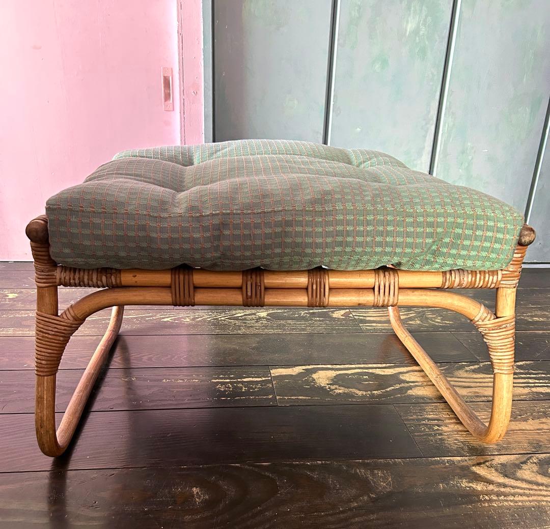 アンティーク　籐　ラタン製スツール オットマン　サイドチェア　ベンチ