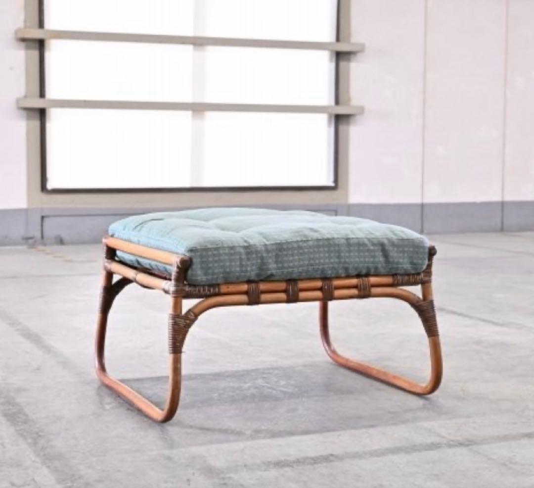 アンティーク　籐　ラタン製スツール オットマン　サイドチェア　ベンチ