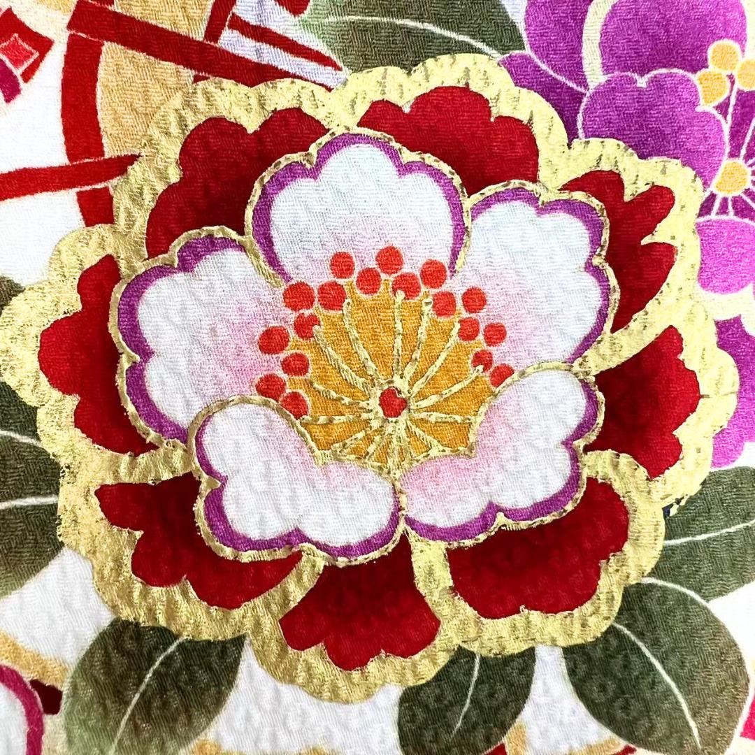 ≪早い者勝ち≫【美品】 振袖 正絹 古典柄 成人式 花柄 単品 白 96 ●